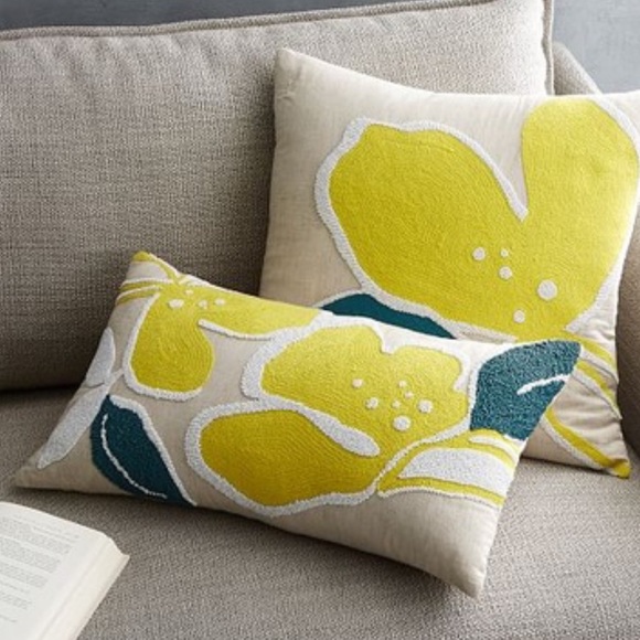 West Elm Other - West Elm Orchid Beaded Pillow Cover 12”x21”